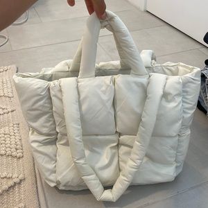 Puffer white laptop bag